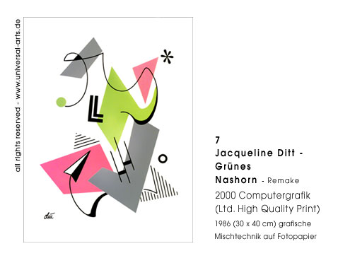 Jacqueline Ditt - Gr�nes Nashorn (Green Rhinoceros)