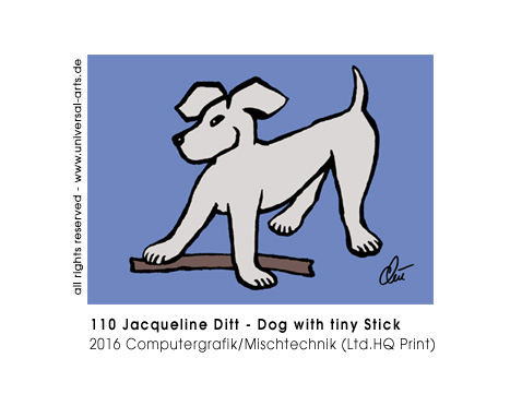 Jacqueline Ditt - Dog with tiny Stick (Hund mit St�ckchen)