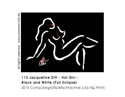 Jacqueline Ditt - Hot Girl - Black and White / Full Eclipse (Heisses M&auml;dchen - Schwarz und Weiss / totale Mondfinsternis)