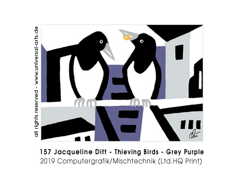 Jacqueline Ditt - Thieving Birds - Grey Purple (Diebische V&ouml;gel)