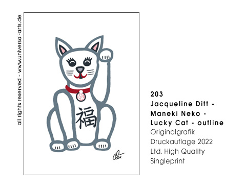Jacqueline Ditt - Maneki Neko - Lucky Cat - outline (Maneki Neko Gl&uuml;ckskatze - outline)